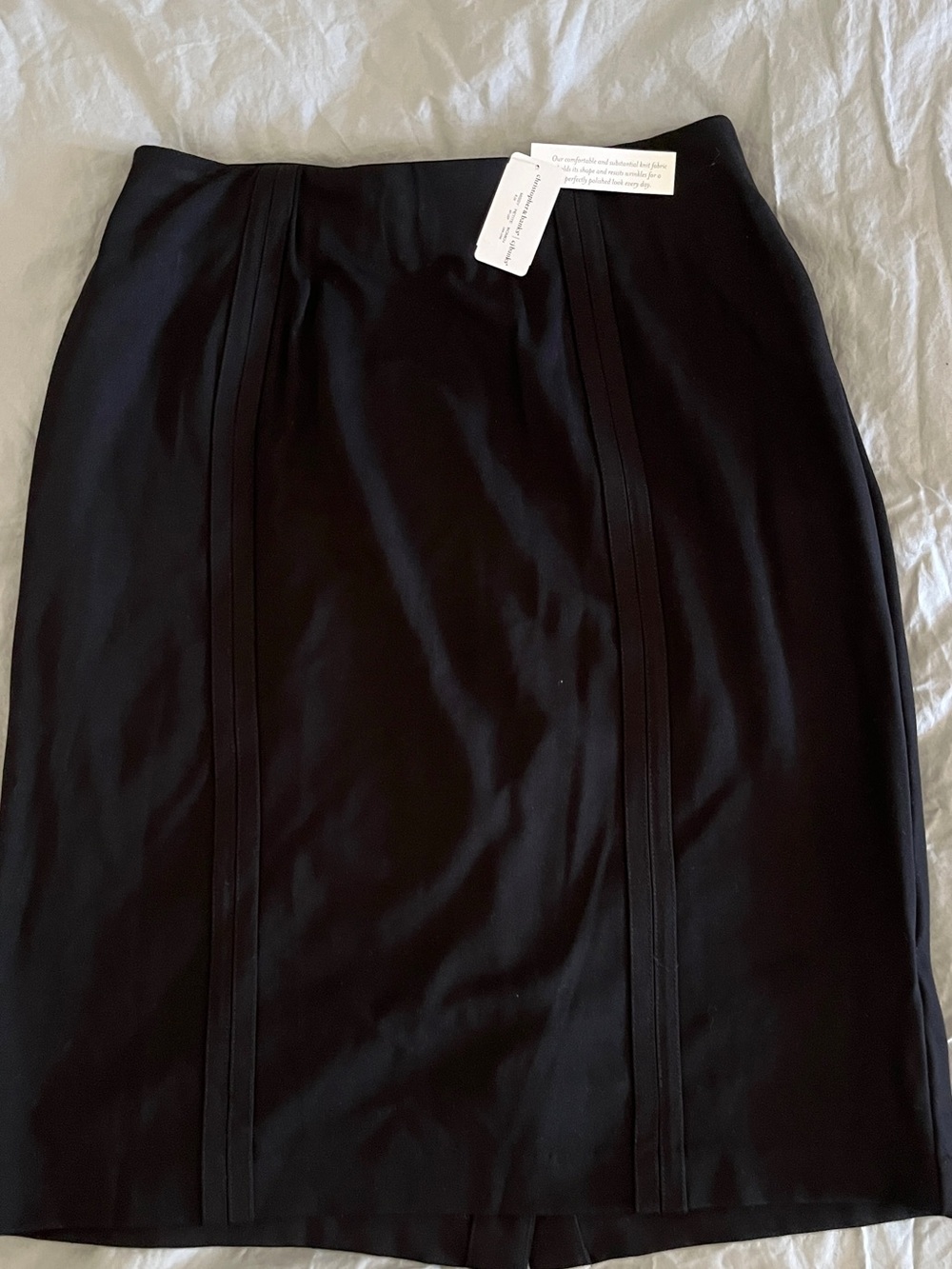 Christopher & Banks Black Ponte Knit Pencil Skirt with Panel Detailing size Med